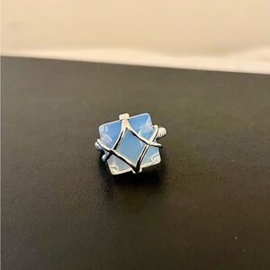 Large Moonstone Sterling Silver Ring (Size 6)